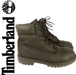 TIMBERLAND Chukka Boot Boys (Sz 4 Youth) Black Nubuck Leather Insulated Boots